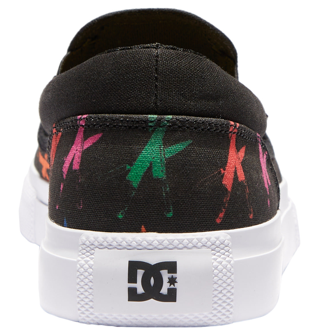 DC Andy Warhol Manual Slip On Shoes Black Graphic Back Heel