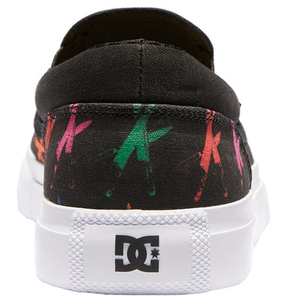 DC Andy Warhol Manual Slip On Shoes Black Graphic Back Heel