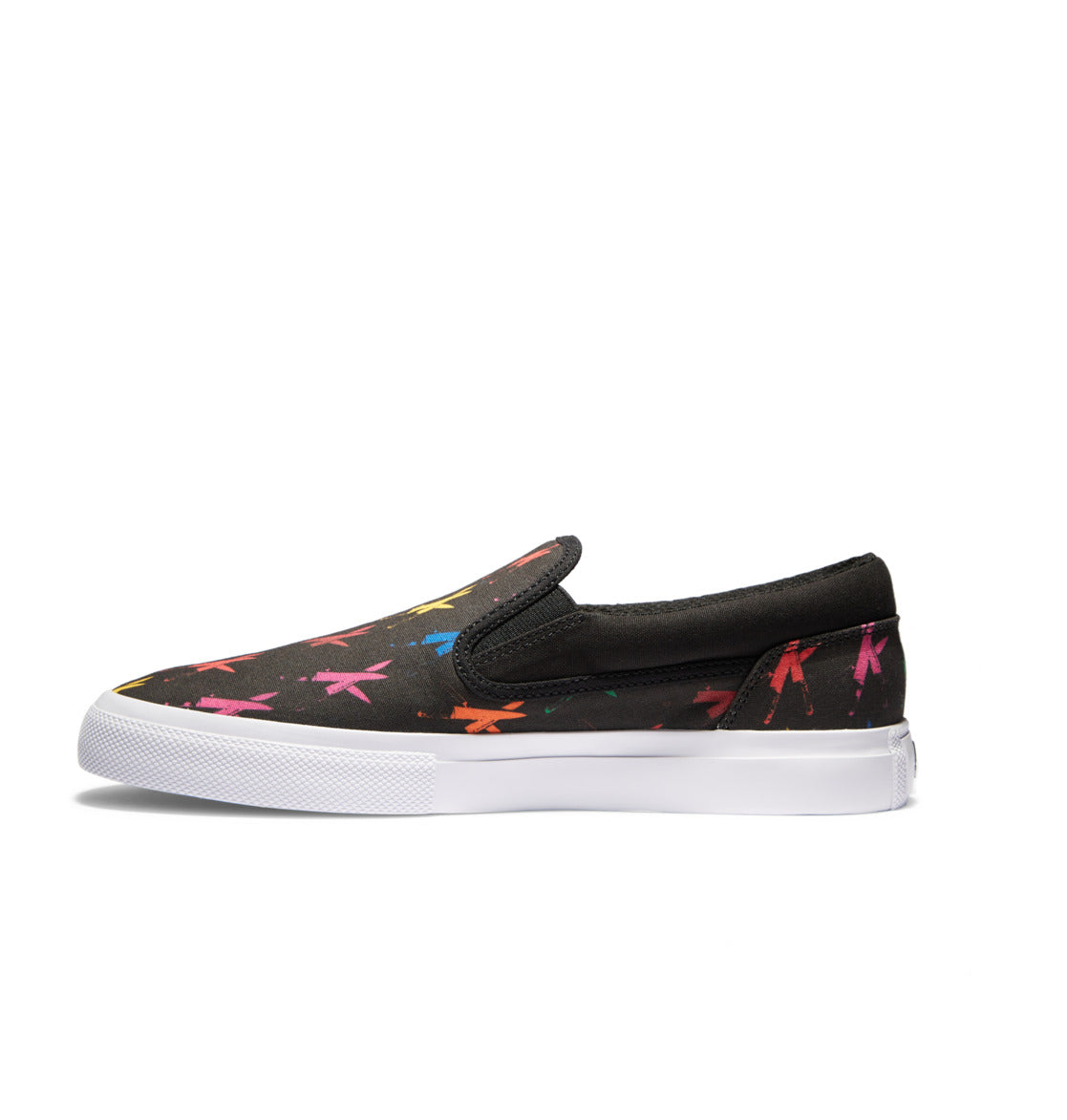 DC Andy Warhol Manual Slip On Shoes Black Graphic Side Profile