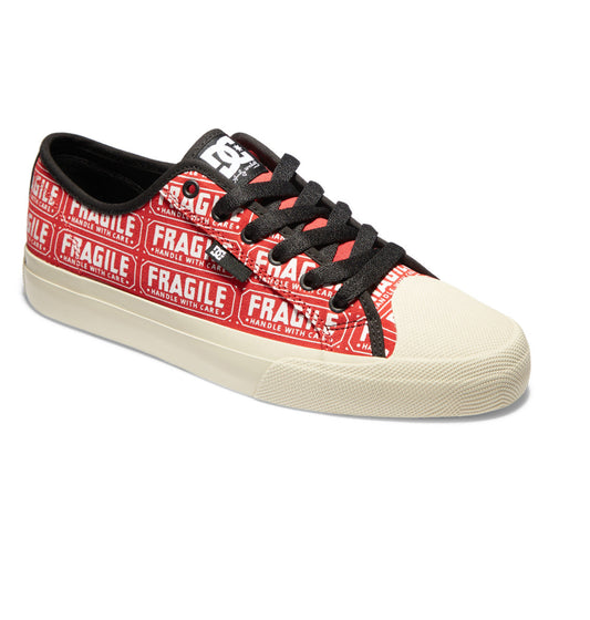 DC Shoes Men's Women's Andy Warhol Manual RT S Low Top Shoe Fragile Handle with Care Outer Outside Front