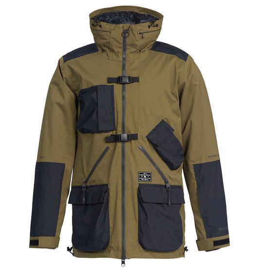 DC Shoes Mens Operative Jacket 45K Waterproof Ski and Snowboard Jacket Olive Green Black Front