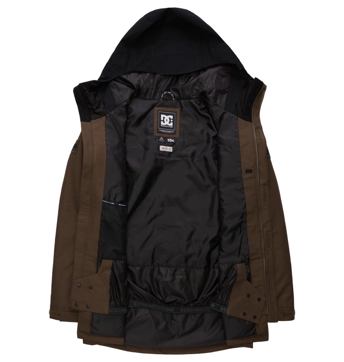 DC Shoes Men's Snow Division Guys Haven 15K waterproof ski snowboard winter jacket wren brown inside open liner