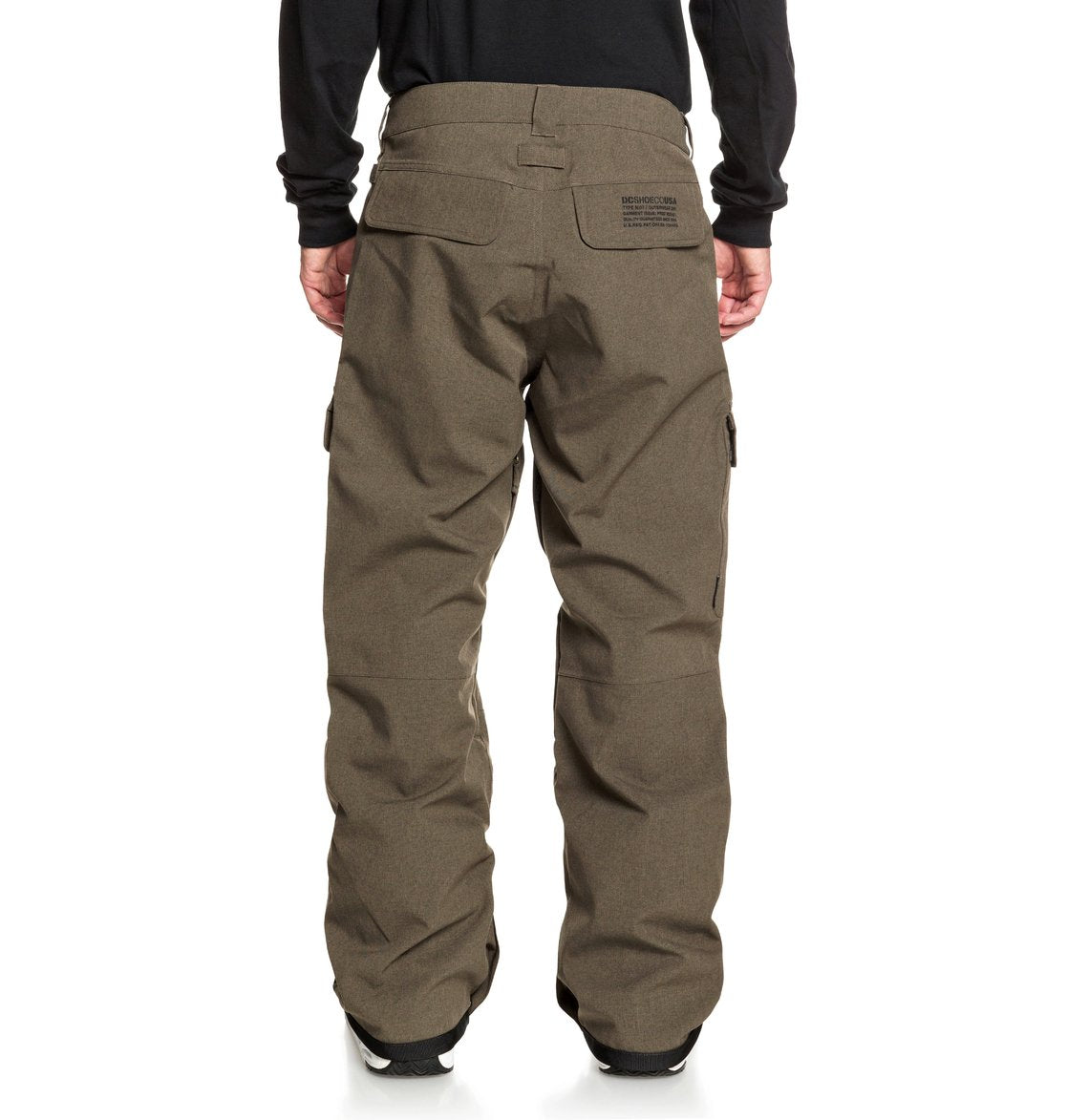 DC Shoes Men's Code Shell Snowboard Pants Brown Full Back View