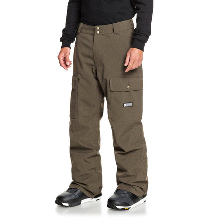 DC Shoes Men's Code Shell Snowboard Pants Brown Angled Side View