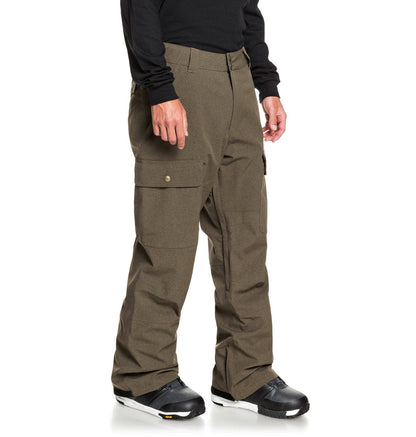 DC Shoes Men's Code Shell Snowboard Pants Brown Angled Side View