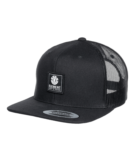 Element Prime Trucker Snapback Hat Flint Black Front