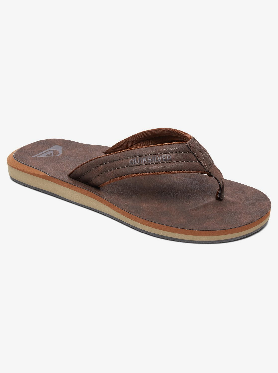 Carver Nubuck Sandal Flip Flop Demitasse Solid Brown