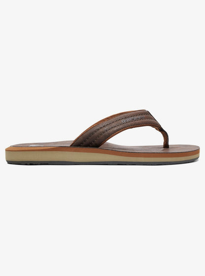 Carver Nubuck Sandal Flip Flop Demitasse Solid Brown Side