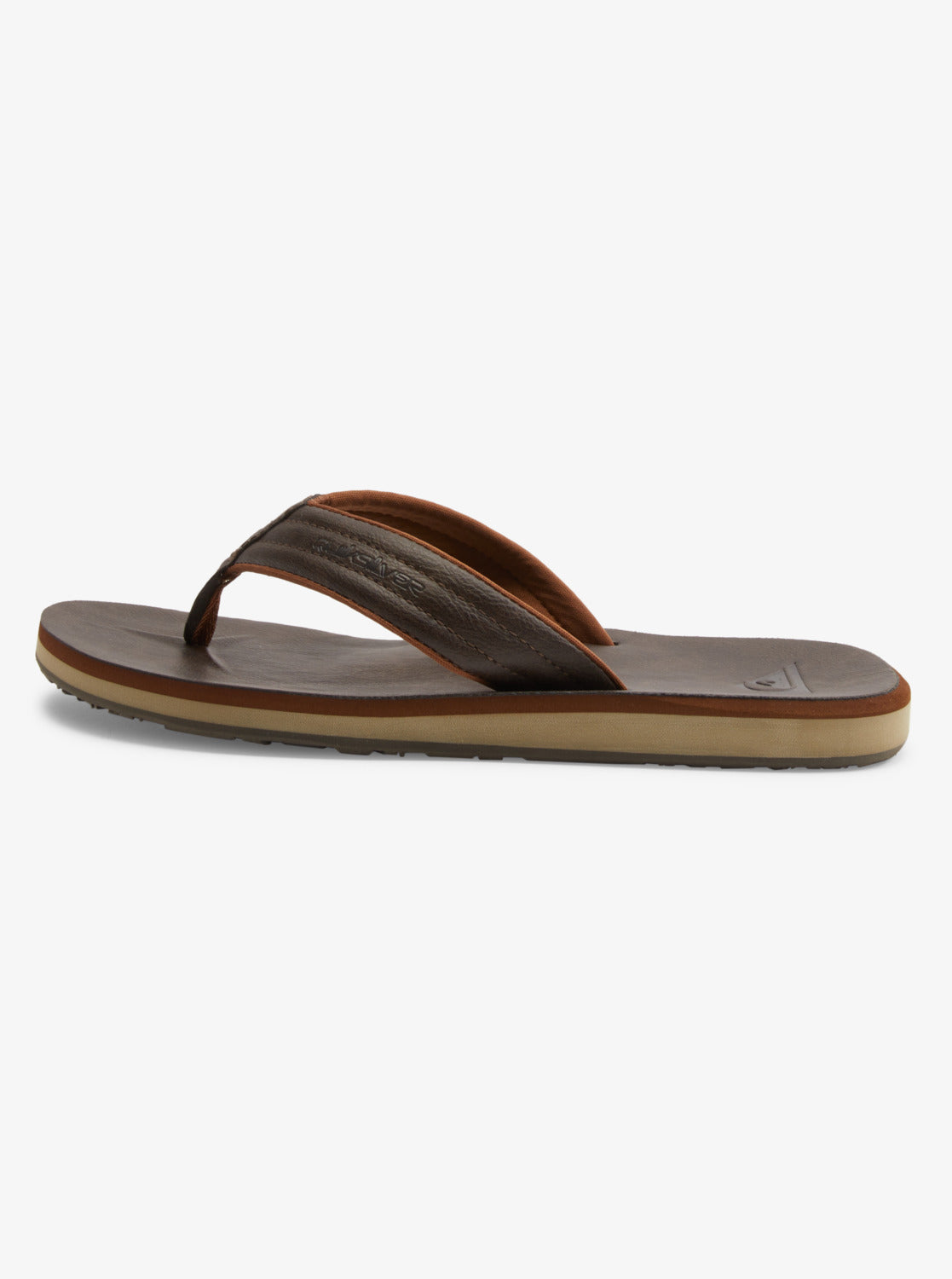 Carver Nubuck Sandal Flip Flop Demitasse Solid Brown Side