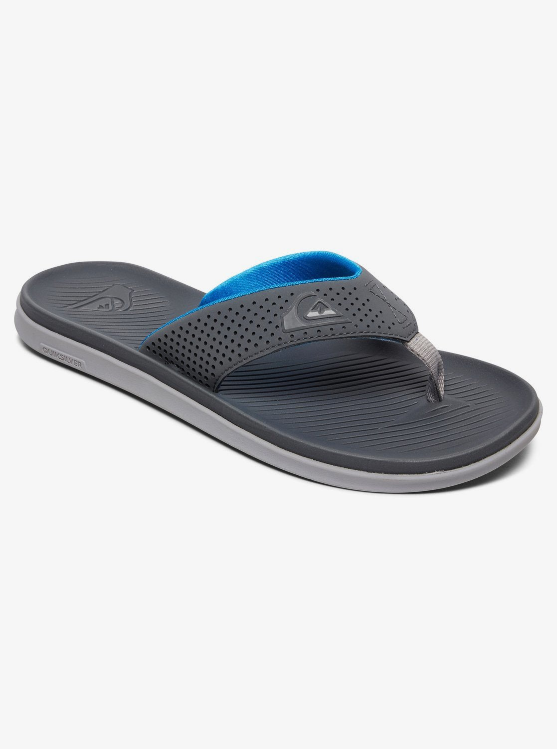 Quiksilver Men's Haleiwa Plus Flip Flops Sandals Grey Gray Blue