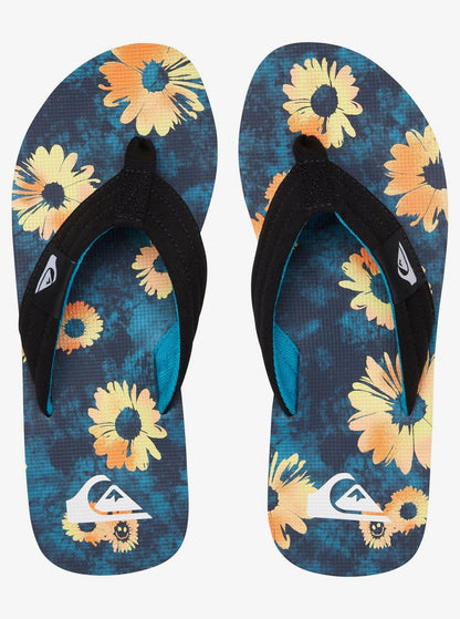 Quicksilver Molokai Layback Sandal Black Orange Blue Top