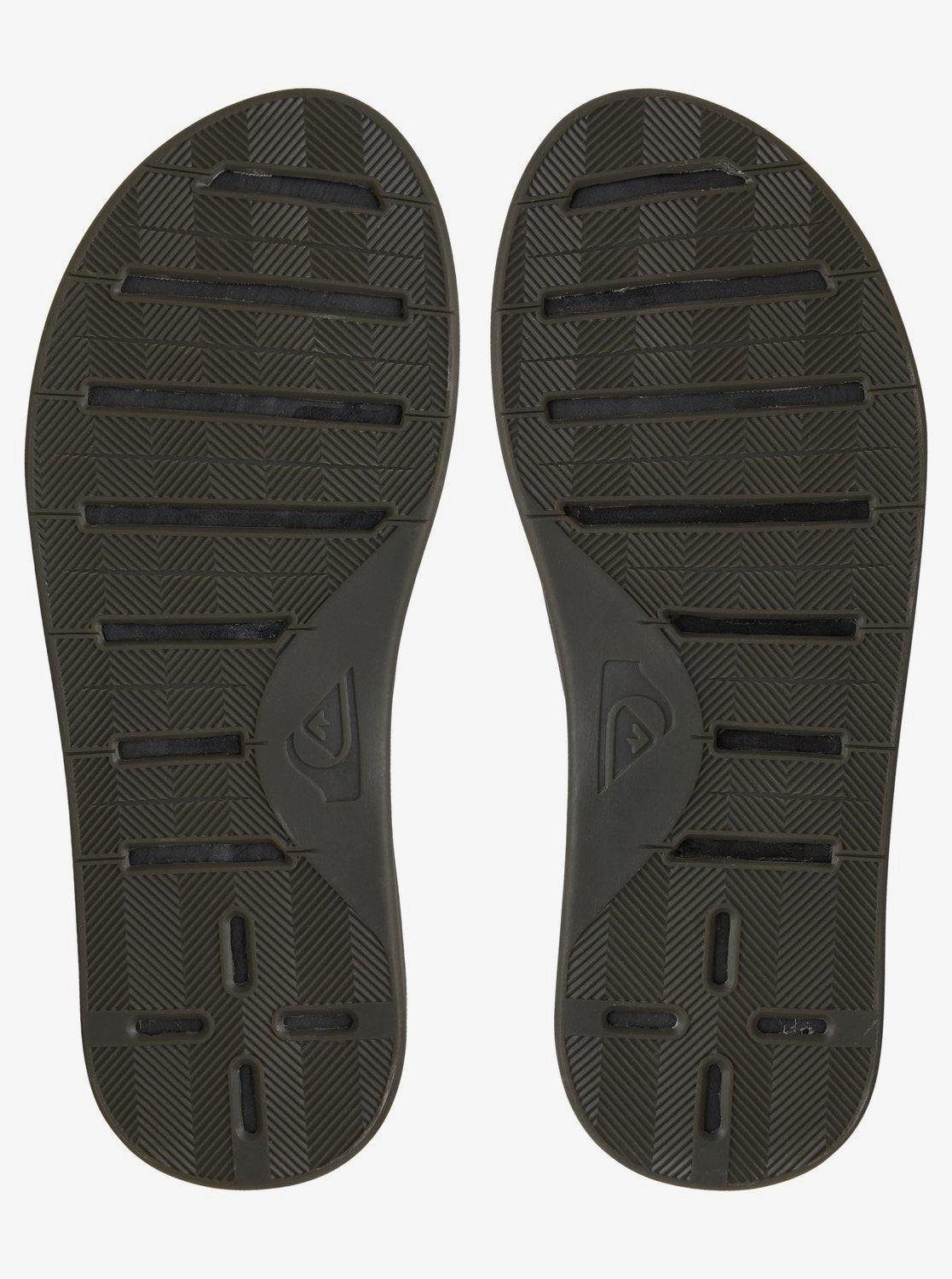 Quiksilver Men's Haleiwa Plus Nubuck Leather Flip Flops Solid Black Bottom