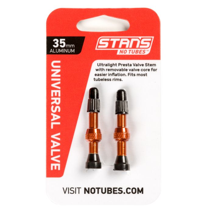 Stans no tubes universal aluminium alloy tubelss tire valve orange
