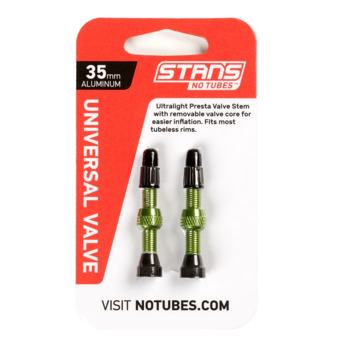 Stans no tubes universal aluminium alloy tubelss tire valve green