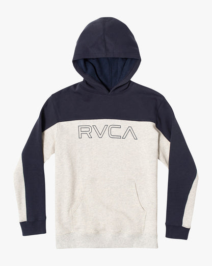 RVCA Boy's Bali Colorblock Hoodie Snow Marle Front