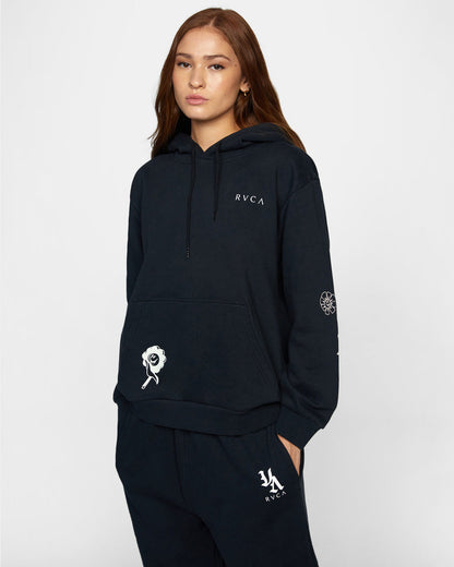 RVCA Mash Up Hoodie Black Front