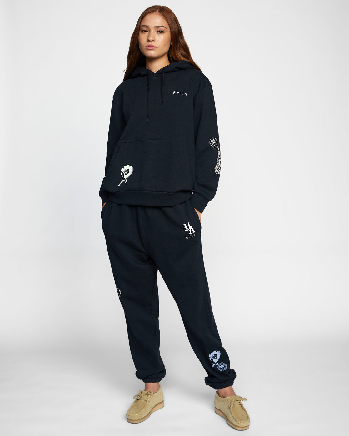 RVCA Mash Up Hoodie Black 