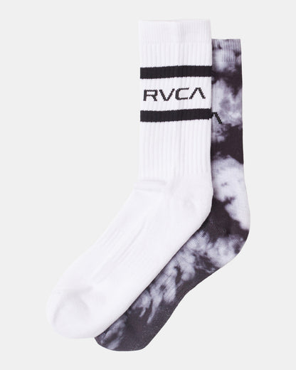 RVCA Tie Dye FB Crew Socks Two Pack Black Side