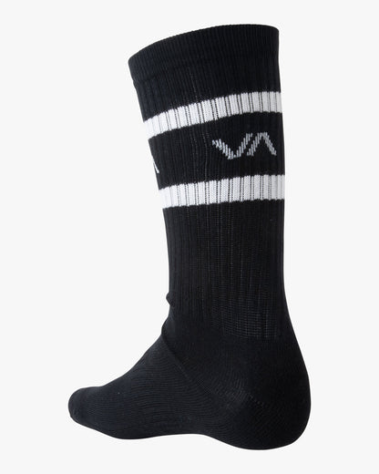 RVCA Tie Dye FB Crew Socks Two Pack Blue Heel Back