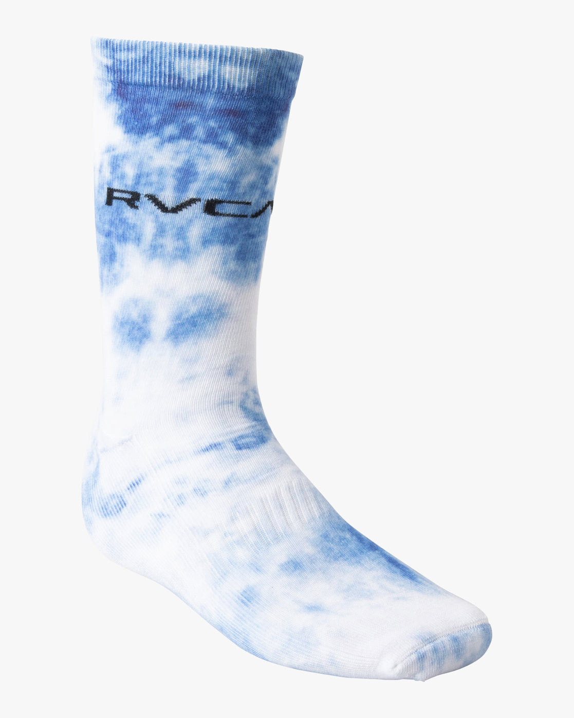 RVCA Tie Dye FB Crew Socks Two Pack Blue Front Foot