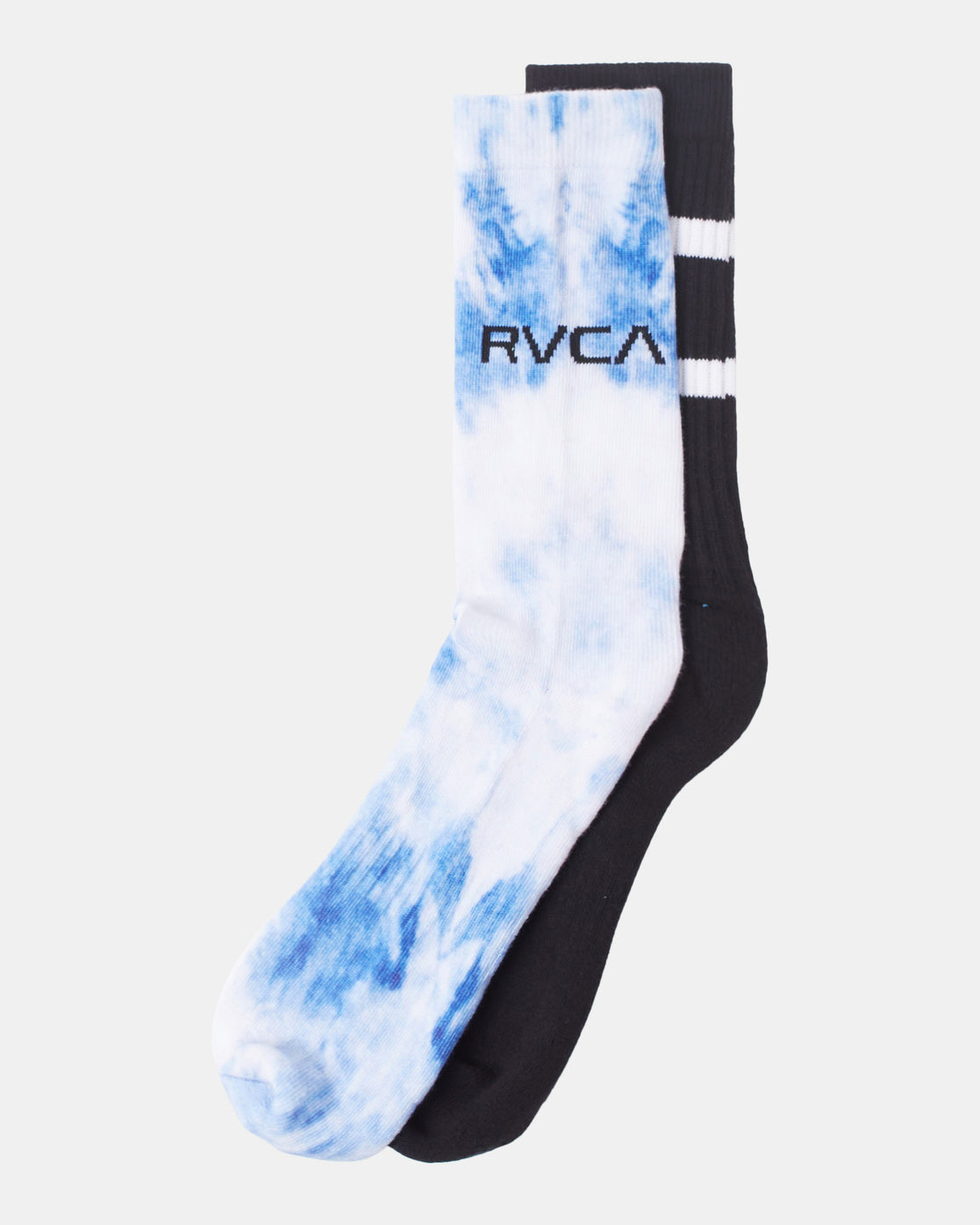 RVCA Tie Dye FB Crew Socks Two Pack Blue Side