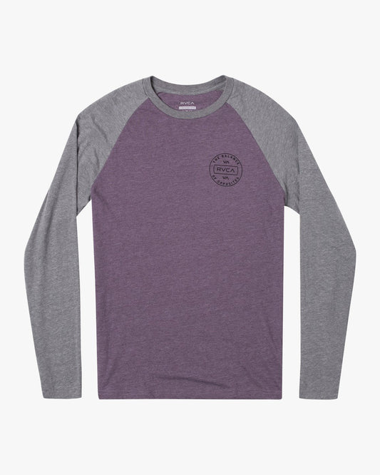 Volume Raglan Long Sleeve Dark Violet Grey Noise Front