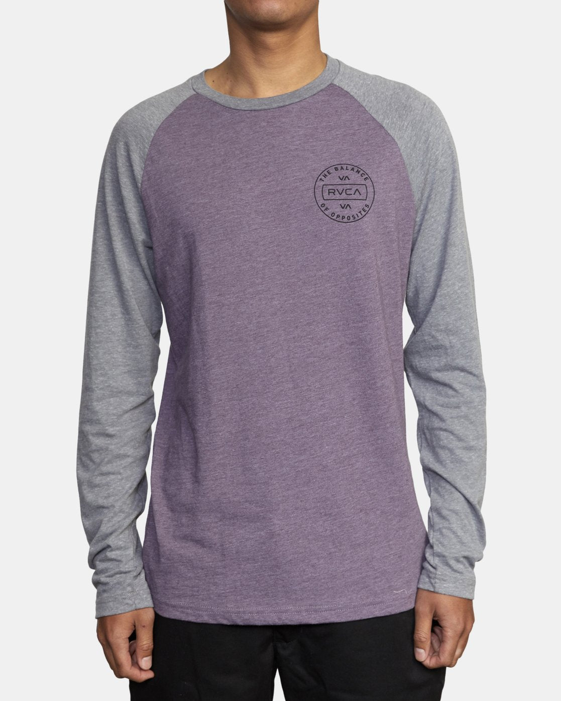 Volume Raglan Long Sleeve Dark Violet Grey Noise 
