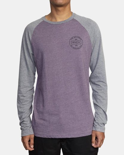 Volume Raglan Long Sleeve Dark Violet Grey Noise 