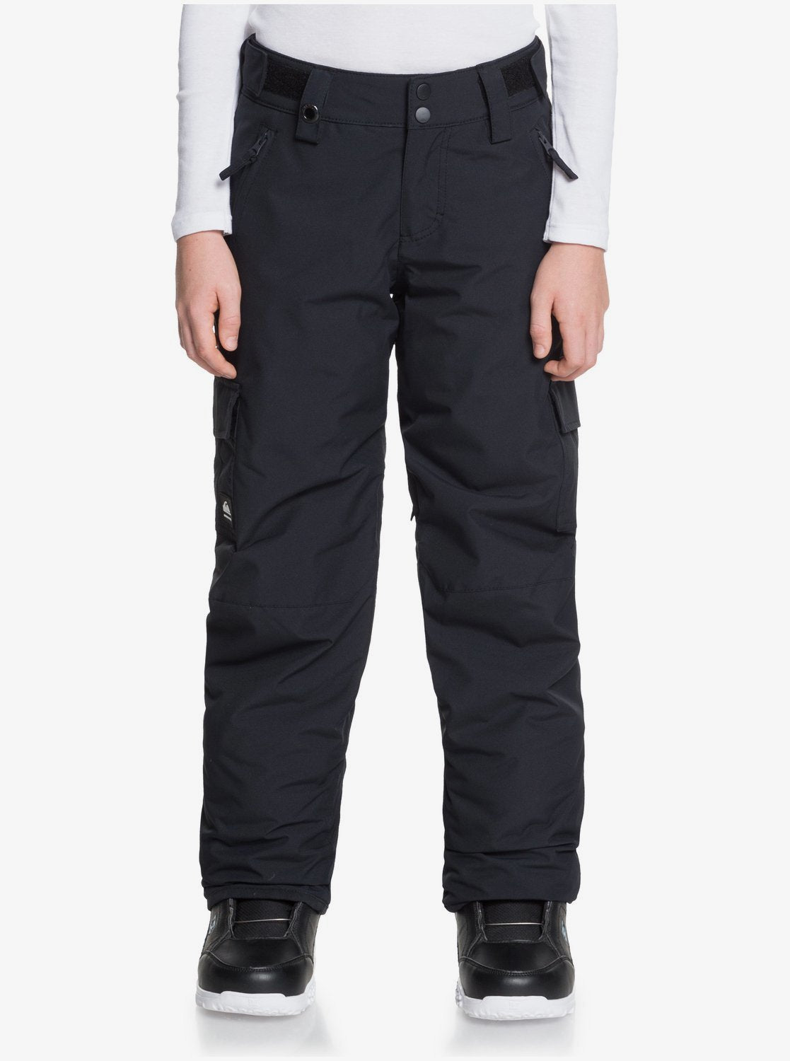 Quicksilver Porter Boy's Snow Pant True Black Front View