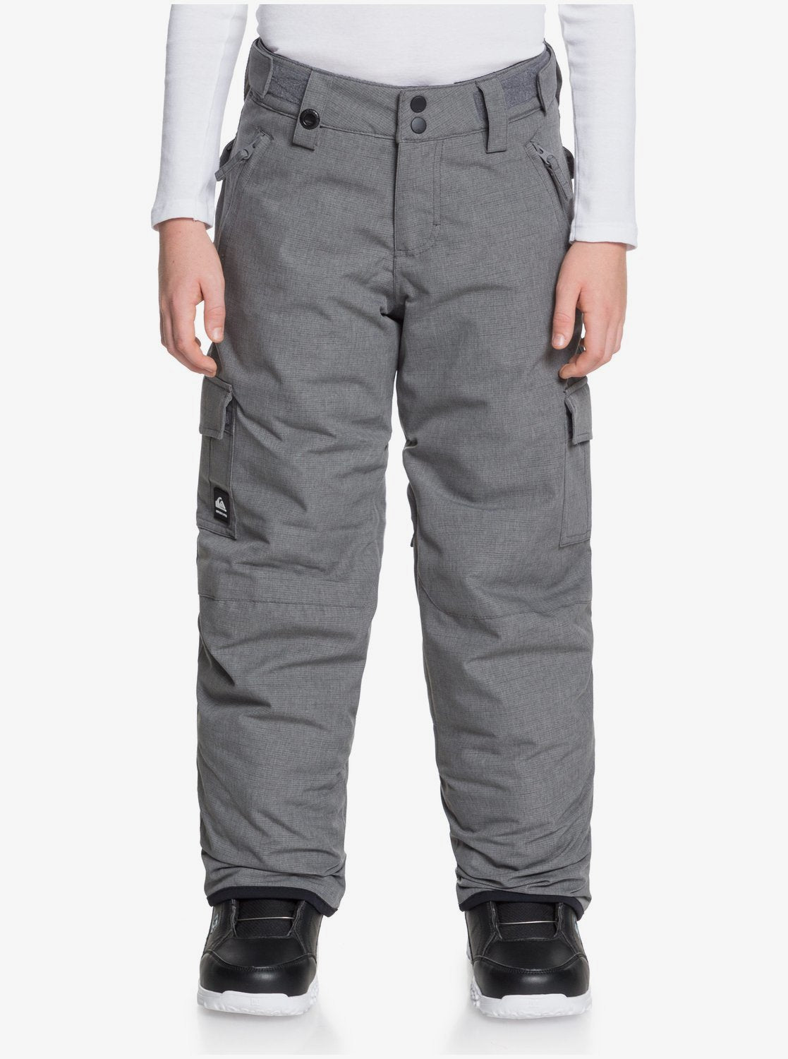 Quicksilver Porter Boy's Snow Pant Heather Grey Front View