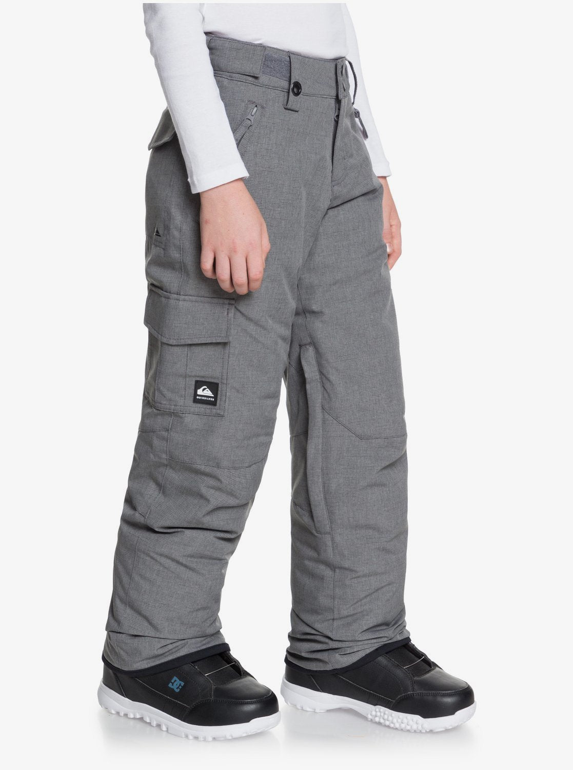 Quicksilver Porter Boy's Snow Pant Heather Grey Side View