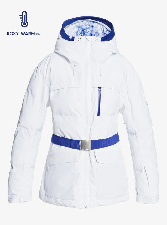 Roxy Women's Premiere Snow Jacket White Front Main View