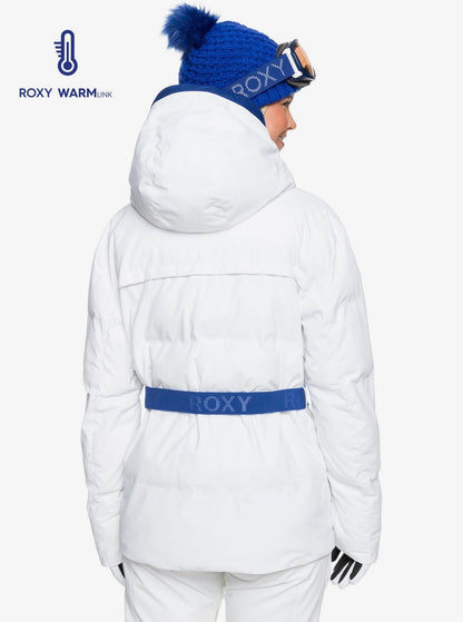 Roxy Women's Premiere Snow Jacket White Full Back View