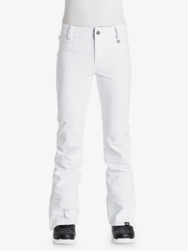 Roxy Women's Creek Snow Pant Bright White Modeled Front view