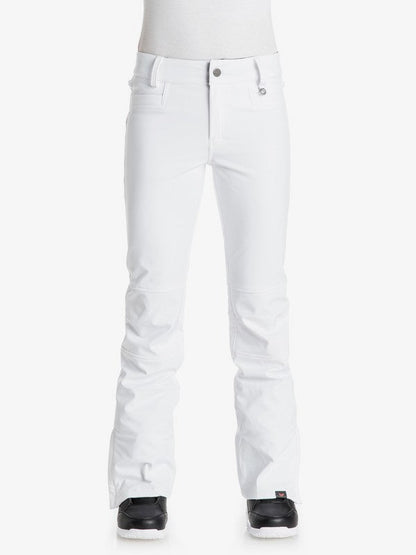 Roxy Women's Creek Snow Pant Bright White Modeled Front view