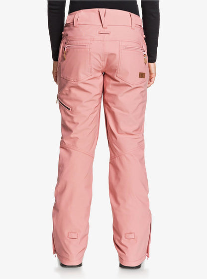 Roxy Women's Cabin Snow Pant Pink Back Full View