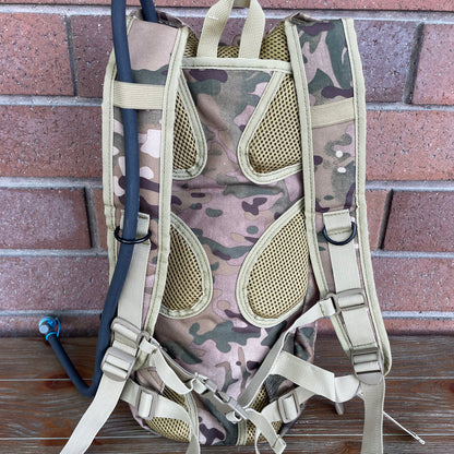 Wolftraders hydraWolf Expandable Hydration Compatible Backpack  Mullticamo Back Straps with bladder tube