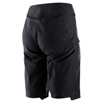Troy Lee Designs Women's Lilium Padded Mountain Bike Shorts with Removable Liner Solid Black Back