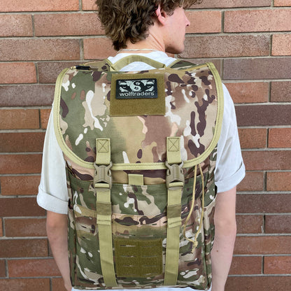 Wolftraders LoadedWolf multiOperational 40 Liter Tactical Backpack OCP straight on model
