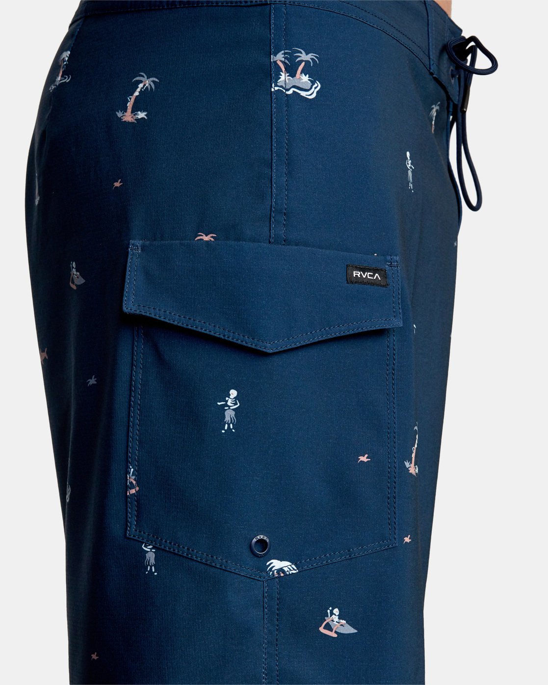 RVCA Restless Trunk New Navy Pocket Side Right