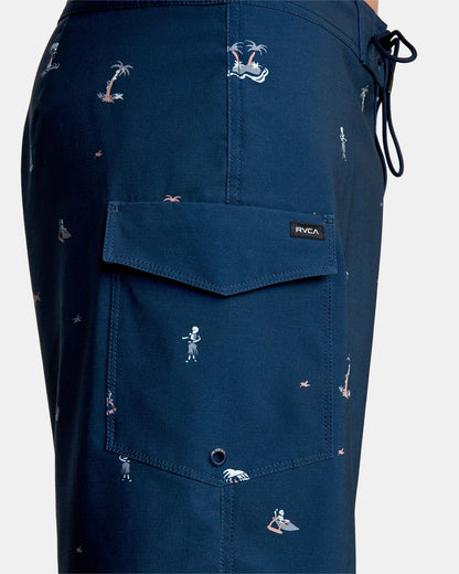 RVCA Restless Trunk New Navy Pocket Side Right