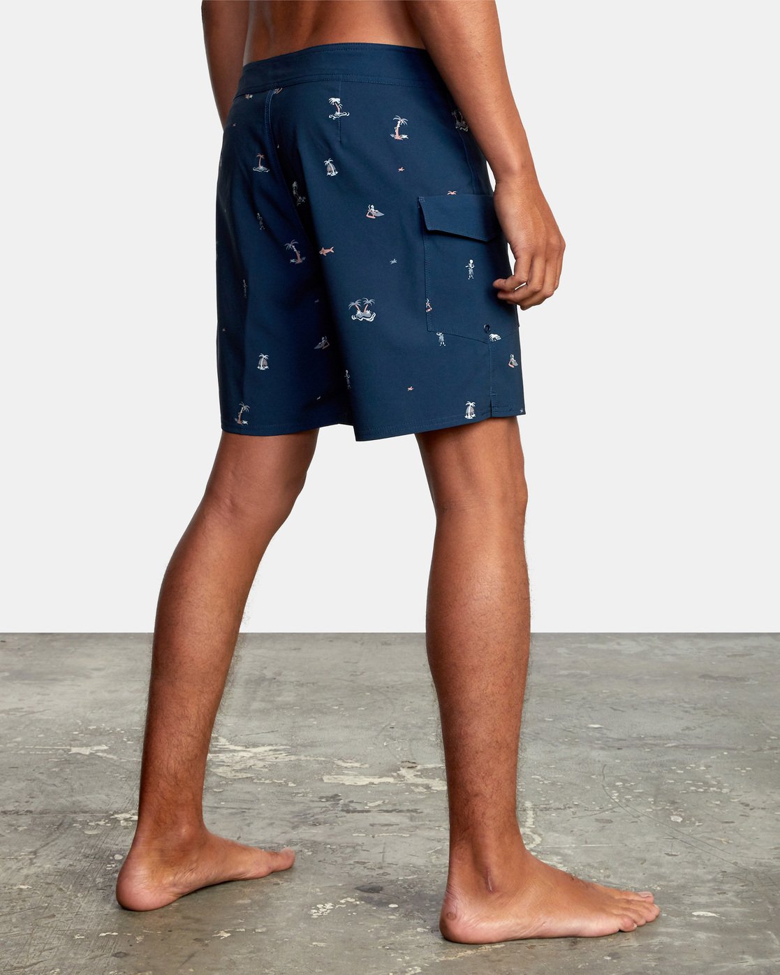 RVCA Restless Trunk New Navy Back Right Pocket