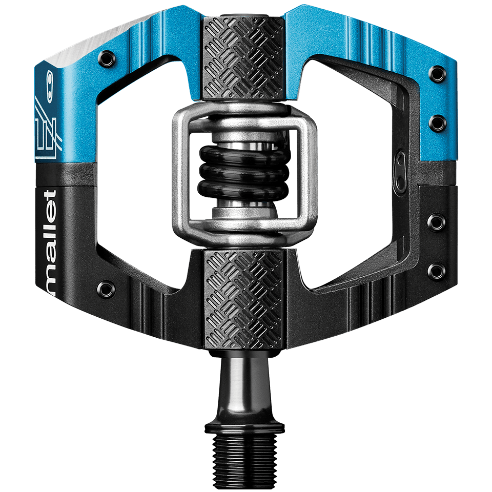 Crankbrothers Mallet Enduro Long Spindle Dual Sided Clipless Clip-In with platform mtb mountain bike pedals blue/black aluminum 9/16 inch