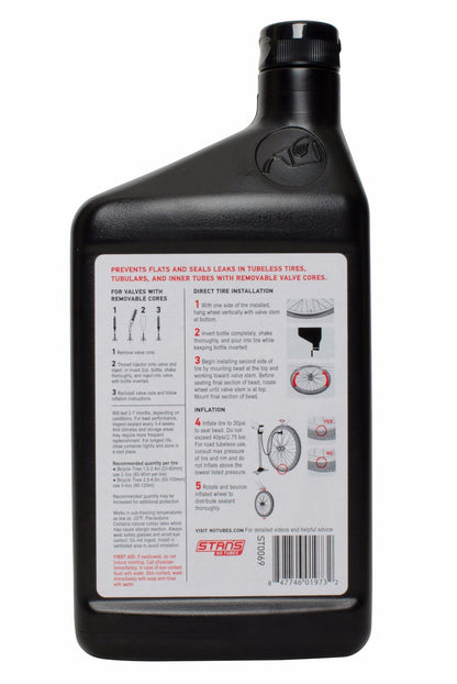 Stans no tubes 32 oz quart sized mtb road bike tubeless tube tire sealant