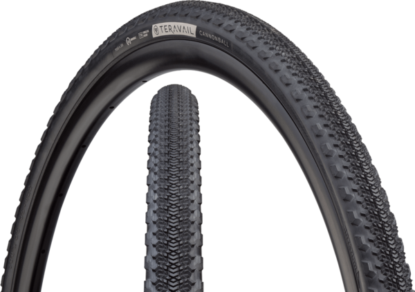 Teravail Cannonball Tubeless Ready Folding Gravel Bike Tire 700x42 Black