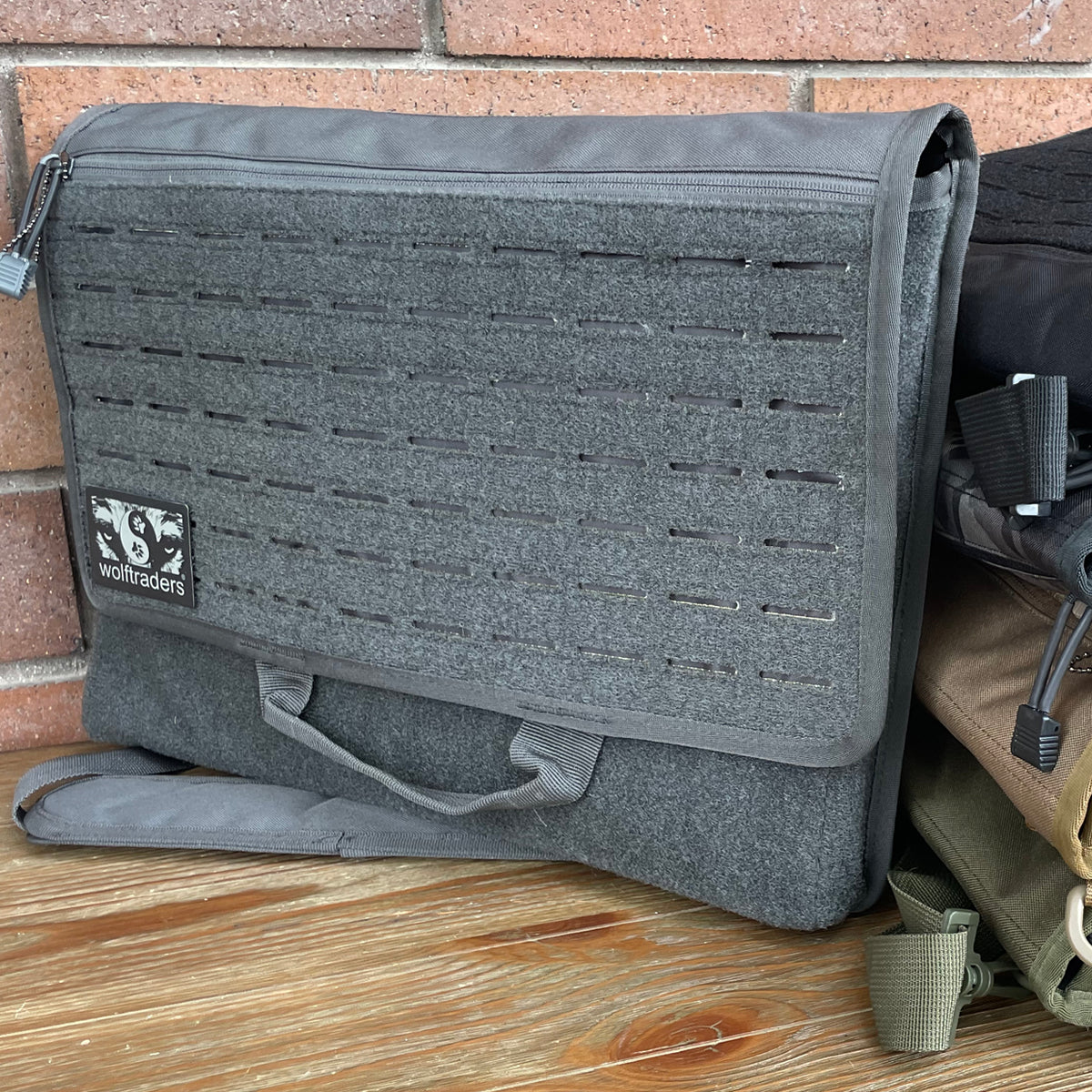 Wolftraders wolfSling Lasercut Molle Sling Laptop Messenger Bag Gray Main