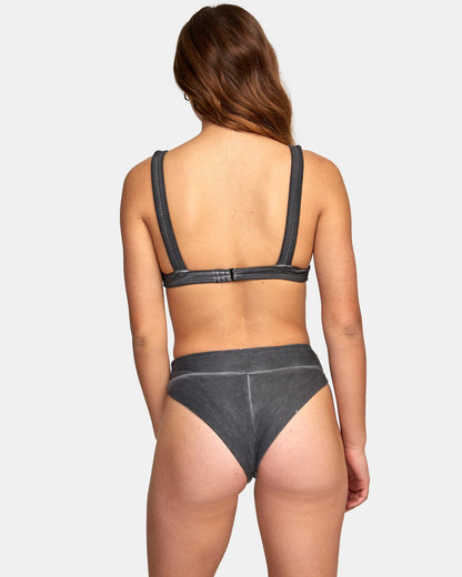 RVCA Ladies Salt Wash Bralette Bikini Swim Top Black Back 