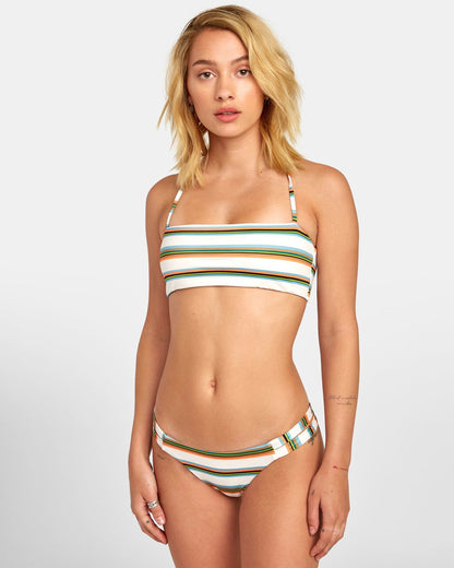 RVCA Women's Junior's Isle Bandeau Bikini Top Creme Cream Front