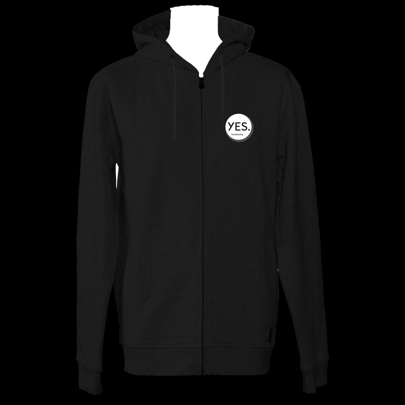 Yes Snowboards Mens Guys Black Full Zip Hoodie Hooded Sweatshirt Jacket